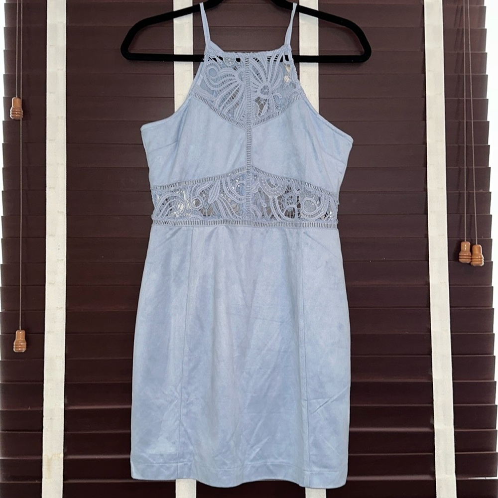 Suede light blue JOA Los Angeles dress. Never worn. No tags